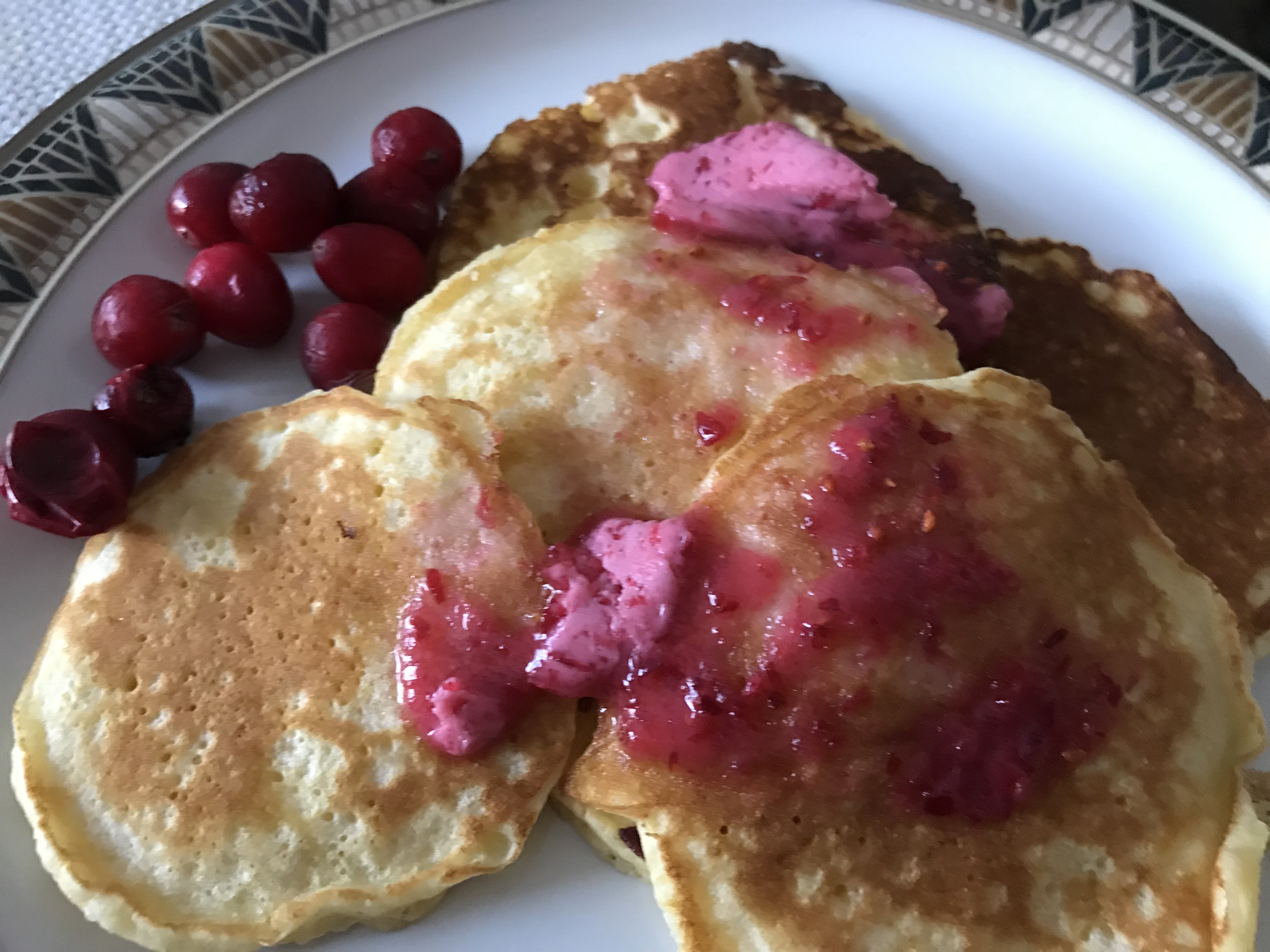 Cornmeal Pancakes with Fresh Cranberry Butter