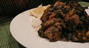 Lamb Stew with Spinach and Garbanzo Beans