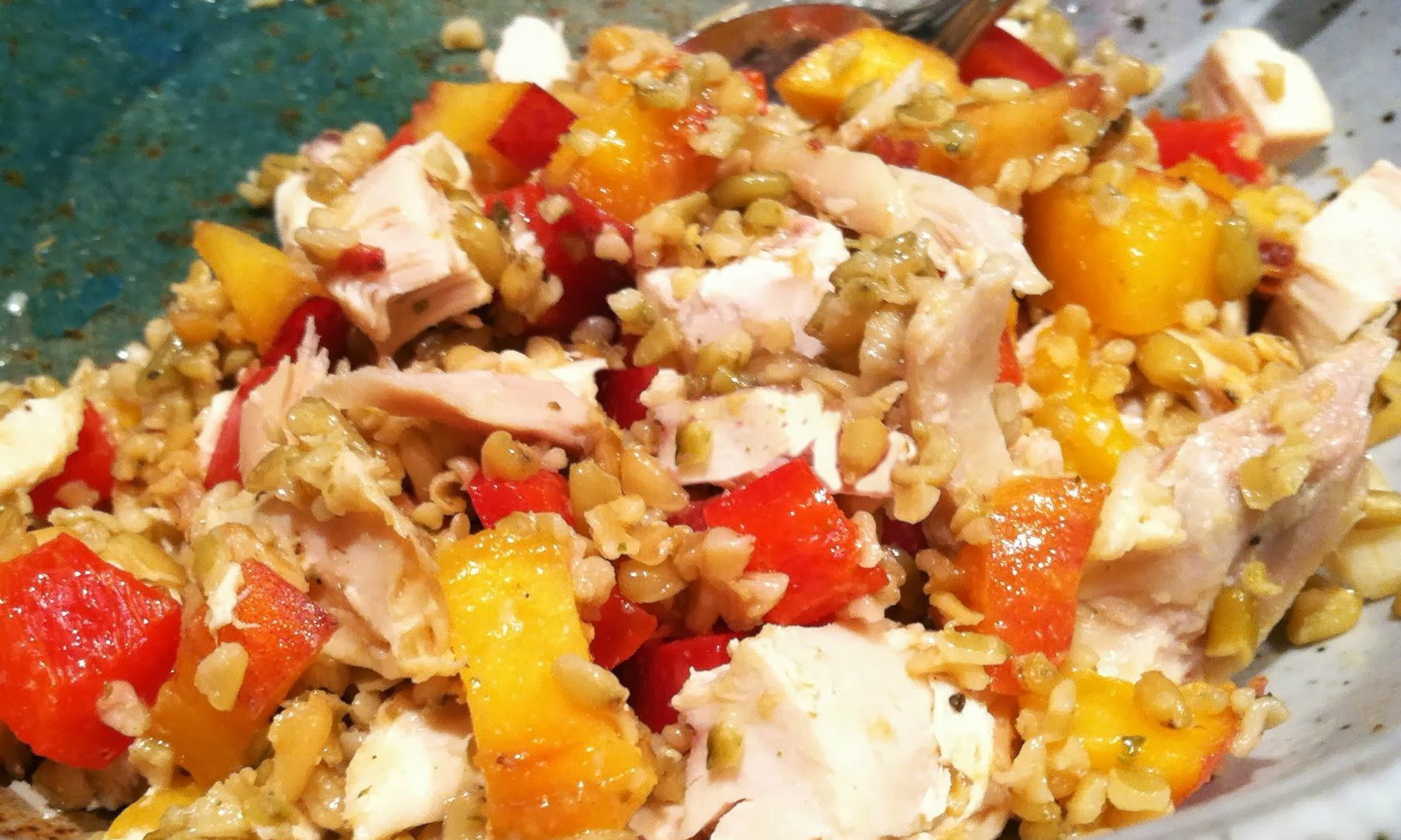 Freekeh Salad with Chicken, Peaches and Tarragon