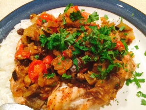 Grilled Chicken with Eggplant Caponata