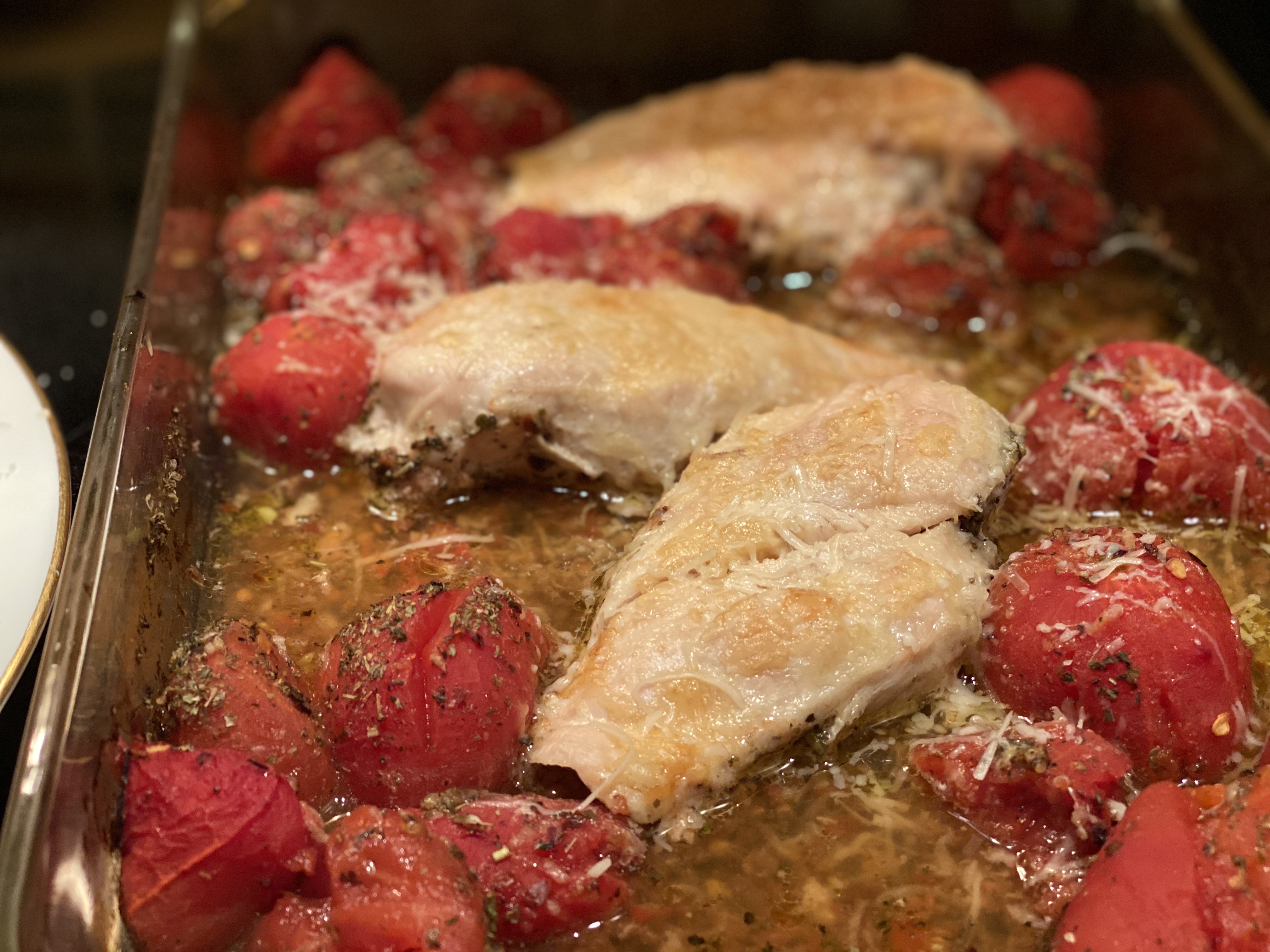 Baked Chicken with  Parmesan and Tomatoes